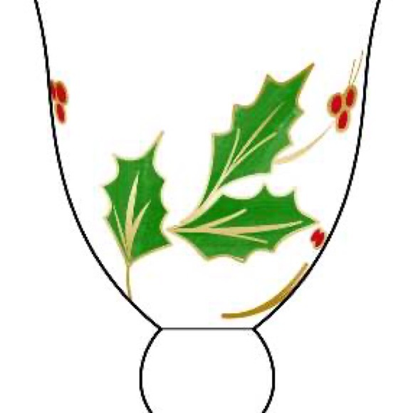 Lenox Holiday Hand Painted (No Plaid Ribbon) All Purpose Wine Glass - Picture 6 of 6